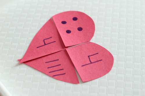 valentines heart counting and numbers