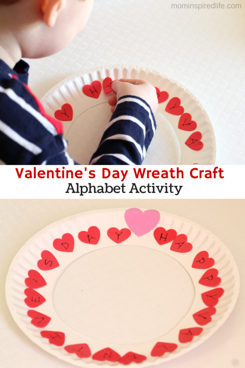 valentines alphabet wreath craft
