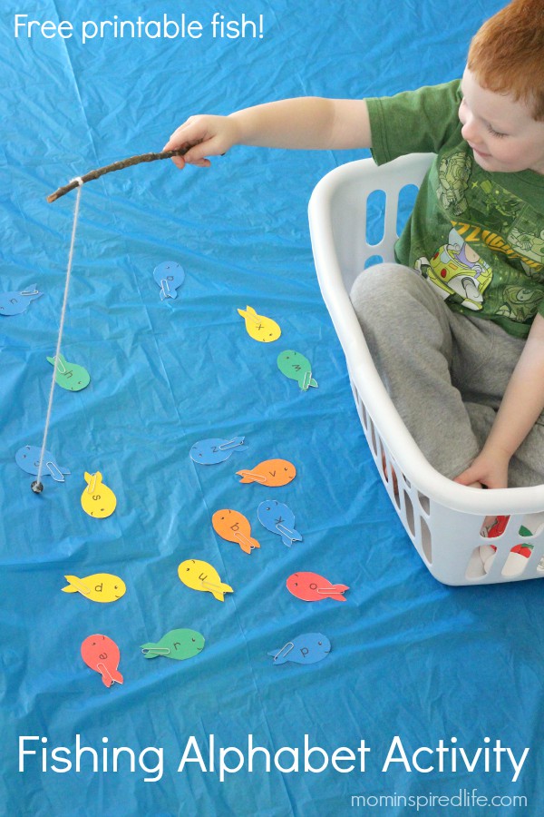 Fishing alphabet activity and dramatic play scene. A fun fish activity for kids!