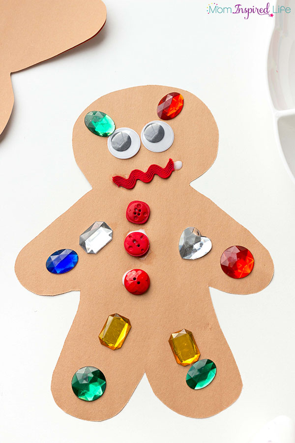 Gingerbread man activity for preschoolers. A Christmas arts and crafts activity.